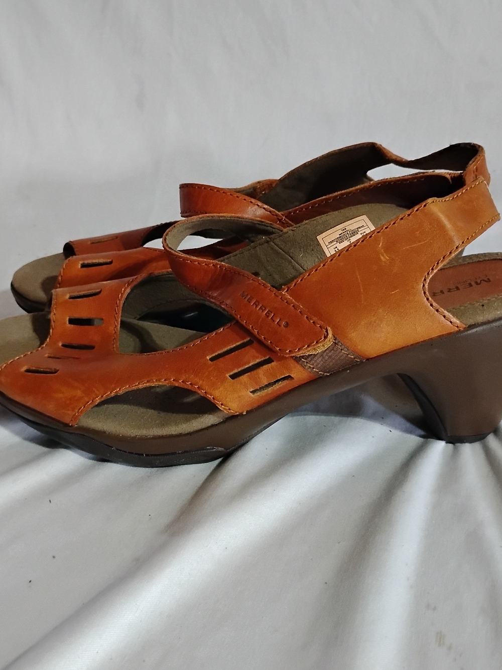 Merrell Comfort Leather Sandals in Cognac Brown 9.5 - Picture 6 of 8